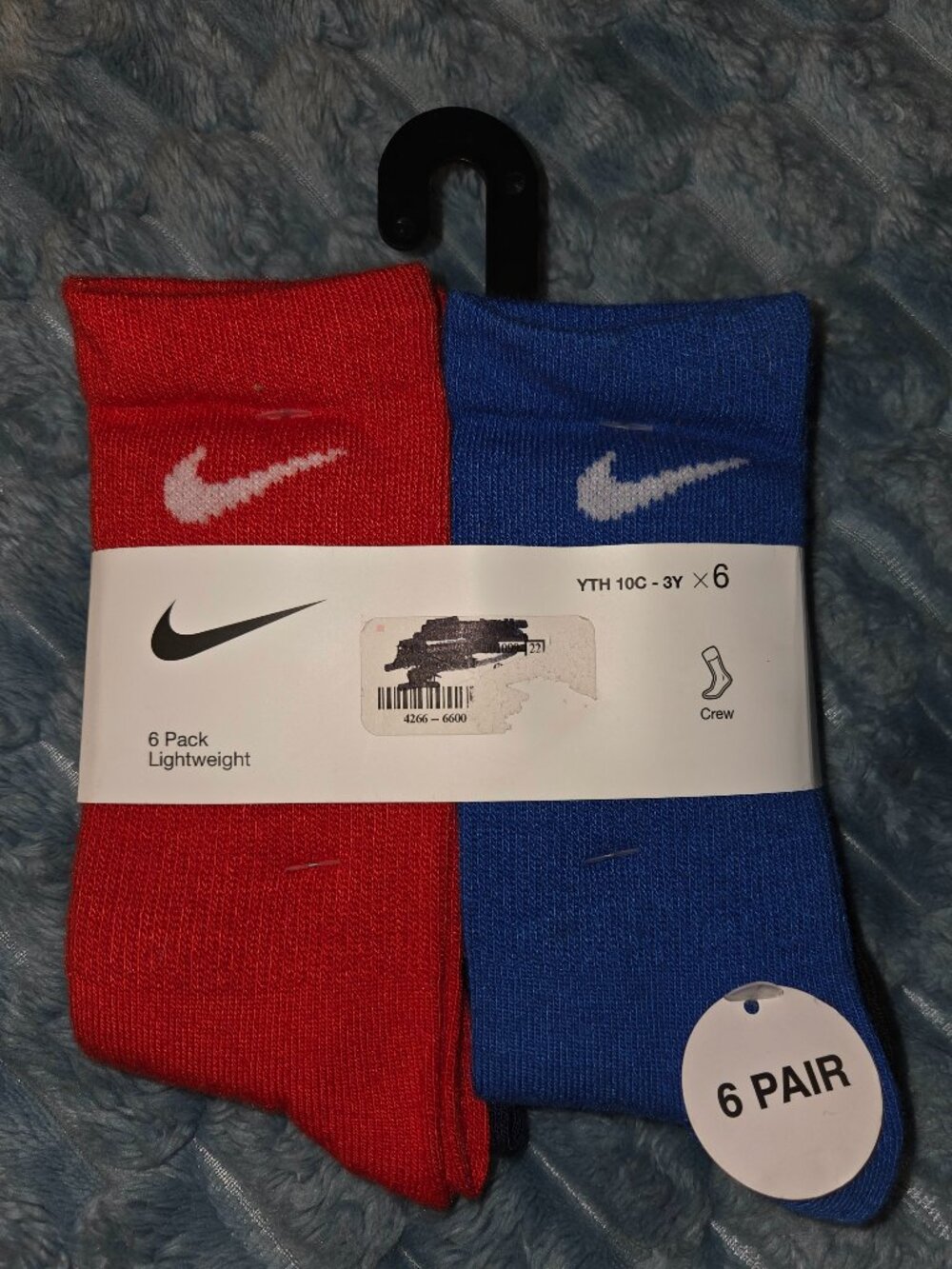 Youth boys nike socks size 10C - 3Y 6 Pairs Crew